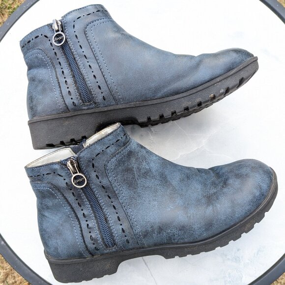 JSport/Jambu Jenna Women's Size 8 Ankle Boots Navy Blue Zip Up Booties Casual - Picture 3 of 11